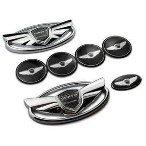 GenCoupe Logo - Seller Hyundai Genesis Coupe Silver Chrome WING Logo Emblem Set 7pcs ...