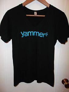 XSM Logo - Yammer Enterprise Social Network Logo Thin Black V Neck Muscle USA T