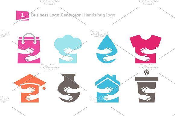 Hug Logo - Logo generator. Set of 15 hugs logo Logo Templates Creative Market