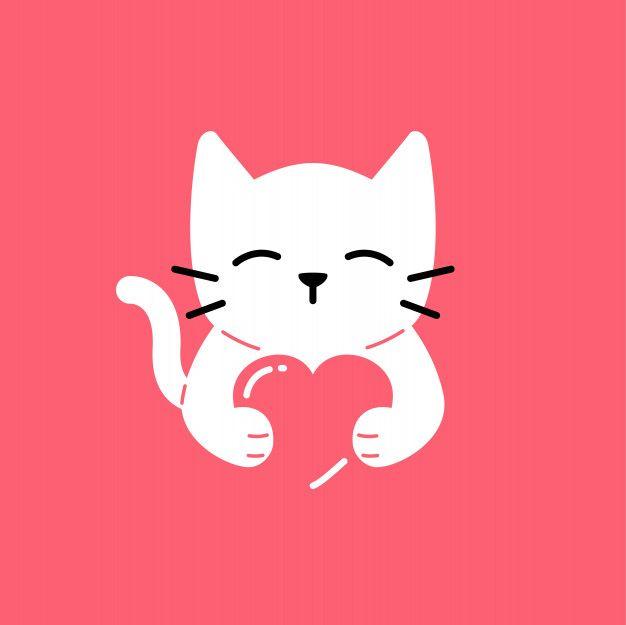 Hug Logo - Cat love cute smile hug lover vector logo icon illustration Vector ...
