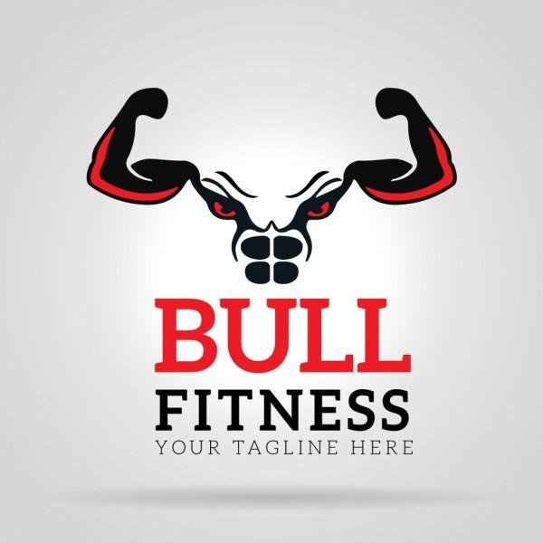 Gym Logo - Bull fitness gym logo Free vector in Adobe Illustrator ai .ai