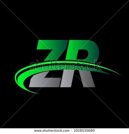 ZR Logo - initial letter ZR logotype company name colored green and black ...