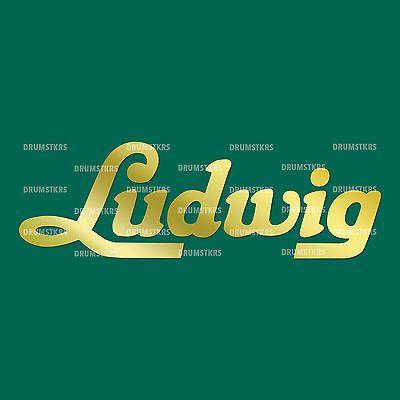 Ludwig Logo - LUDWIG DRUMS LOGO 6.5 X 2 MIRROR GOLD logo sticker decal 4 bass