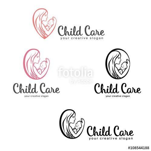 Motherhood Logo - Set of Logos of child care, motherhood and childbearing