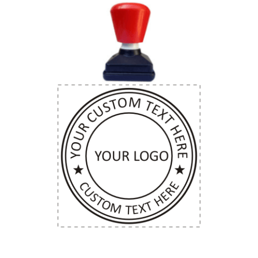 Stamp Logo - Round rubber stamp with company Logo in middle