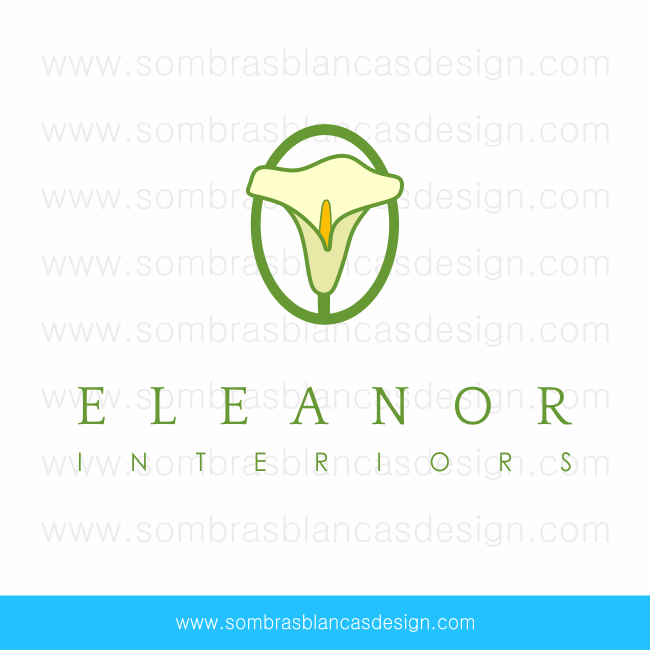 Lily Logo - White Calla Lily - Pre-designed Logo - Sombras Blancas Art & Design