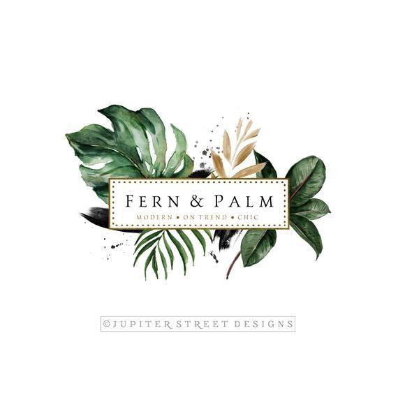 Fern Logo - Premade Logo-Modern Logo-Logo Design-Fern Logo-Palm | Etsy