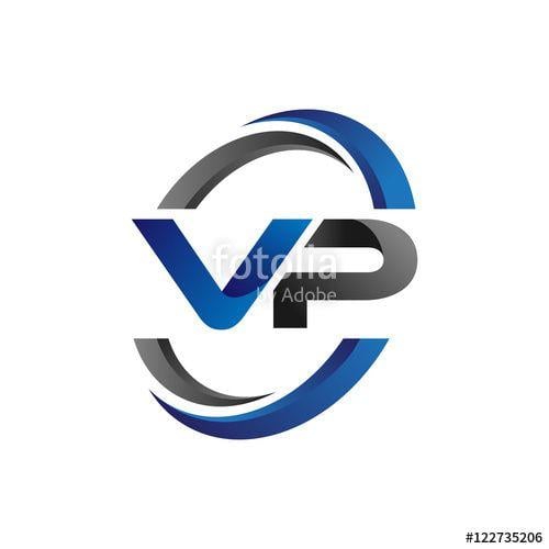 VP Logo - Simple Modern Initial Logo Vector Circle Swoosh vp Stock image