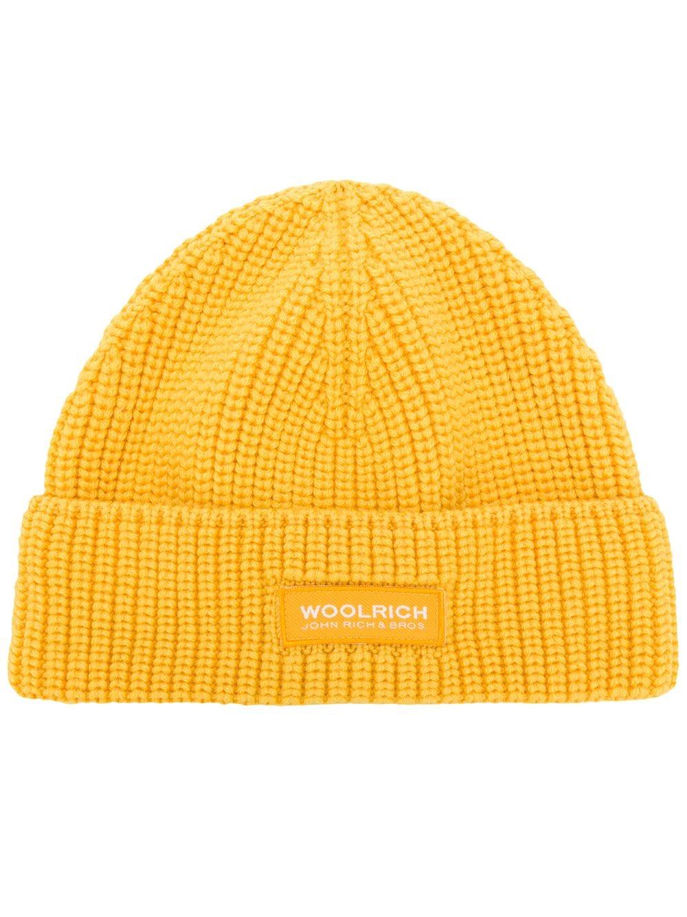 Woolrich Logo - Woolrich Logo Beanie Hat In Yellow | ModeSens