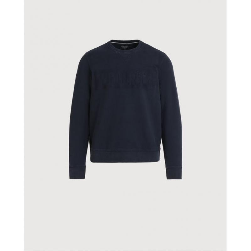 Woolrich Logo - Woolrich Logo Crew Melton Blue B