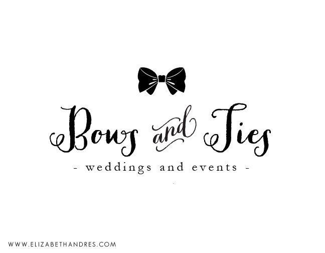 Bows Logo - Business Logo / Bows and Ties Weddings and Events / Black and White
