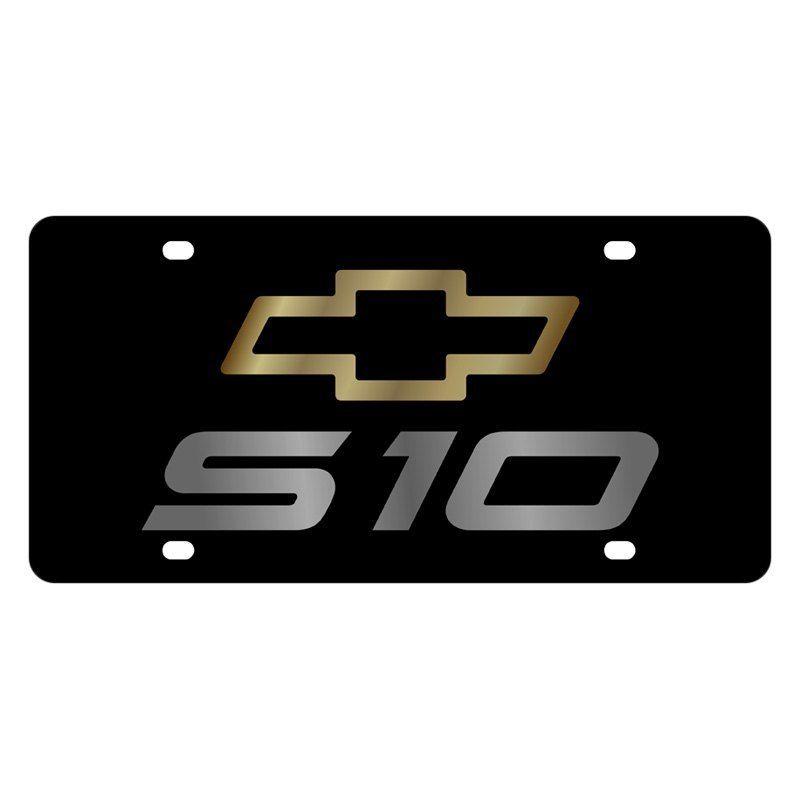 S10 Logo - Eurosport Daytona® 3318-1GB - GM Black License Plate with Silver S10 ...