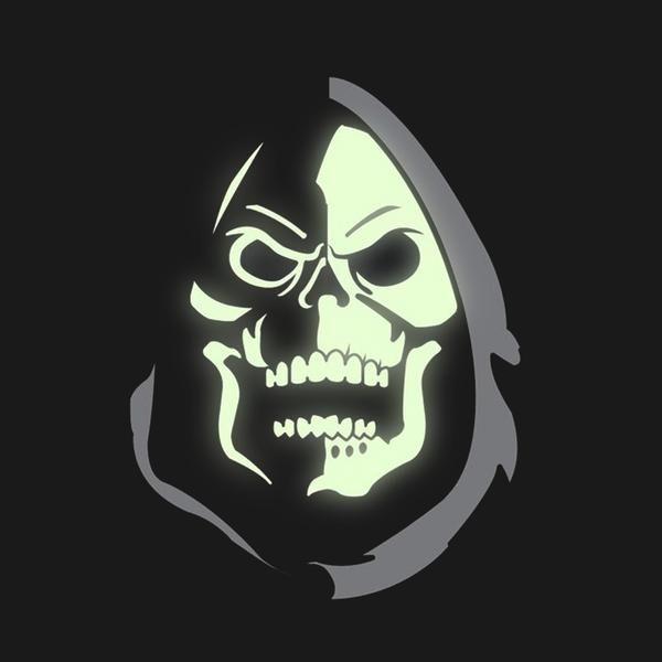 Skeletor Logo - Masters Of The Universe T Shirt Minimal Glow In The Dark