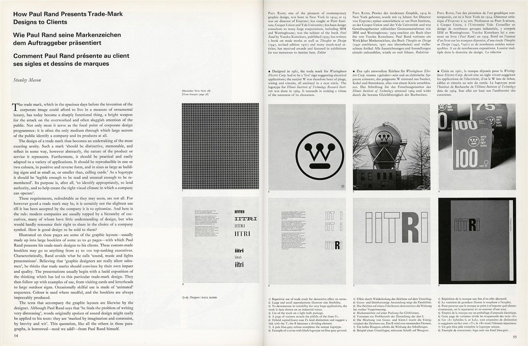 Von Logo - How Paul Rand presented logos to clients | Logo Design Love