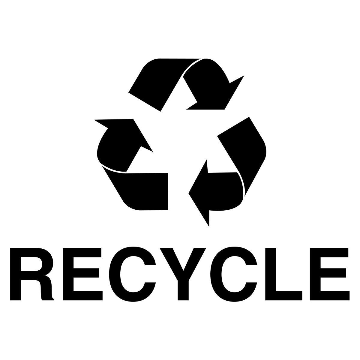 Recucle Logo - Buy Black Mobius Arrow and RECYCLE Decal RC-RECYCLE LOGO BLK at Ex ...