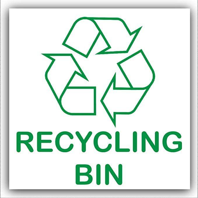 Recucle Logo - Recycling Bin Adhesive Sticker Recycle Logo Sign Environment Label