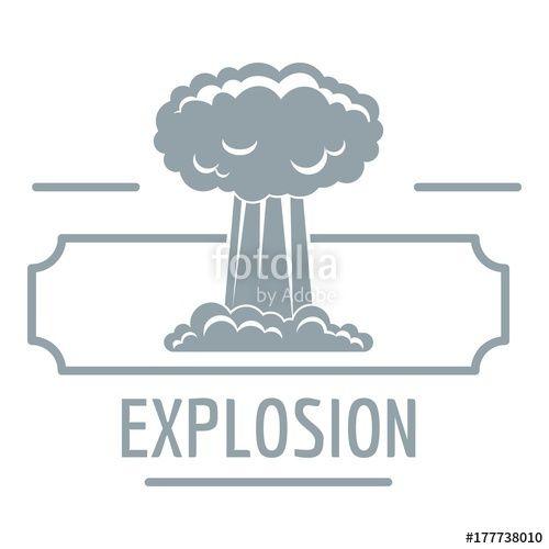 Explosion Logo - Smoke explosion logo, simple gray style Stock image and royalty