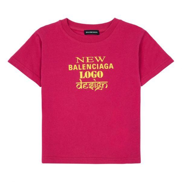 Fuchsia Logo - New Logo T-Shirt Fuchsia Balenciaga Fashion Children