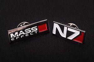 N7 Logo - Set of 2 Mass Effect Metal Pins N7 and Logo 2 3