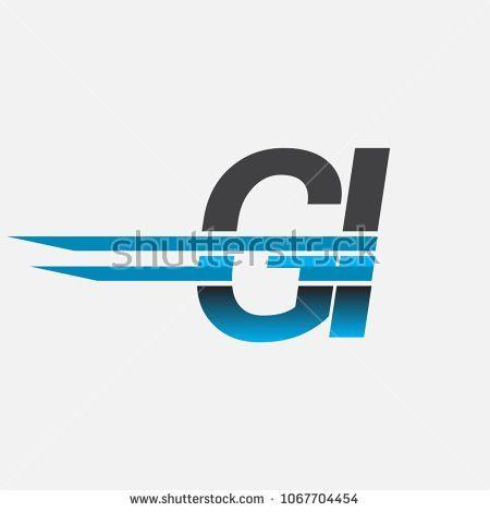 GI Logo - GI initial logo company name colored black and blue, Simple and ...