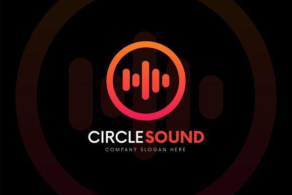 Sound Logo - CIRCLE SOUND - Sound logo music icon ~ Logo Templates ~ Creative Market