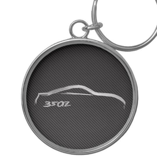 350Z Logo - Nissan 350Z Logo with Faux Carbon Fiber Keychain | Zazzle.com