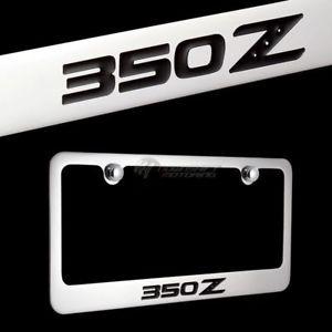 350Z Logo - Nissan 350Z Logo Chrome Plated Brass License Plate Frame with 2 ...