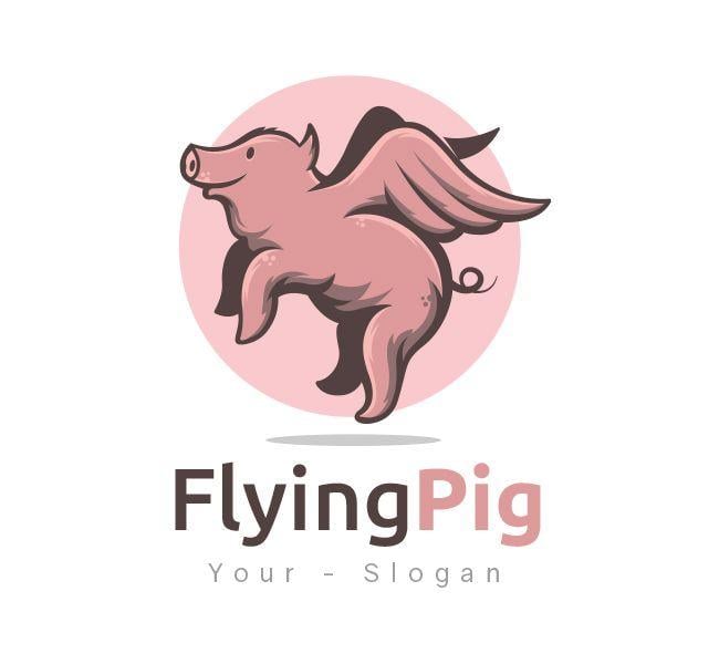 Pig Logo - Flying Pig Logo & Business Card Template - The Design Love