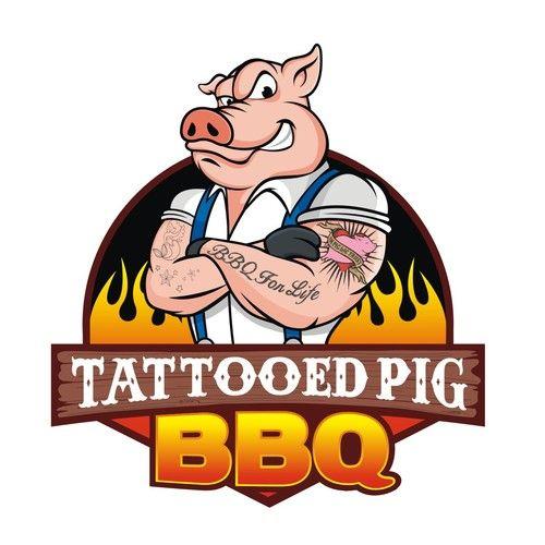 Pig Logo - Create a muscle pig logo for a BBQ team. Logo design contest