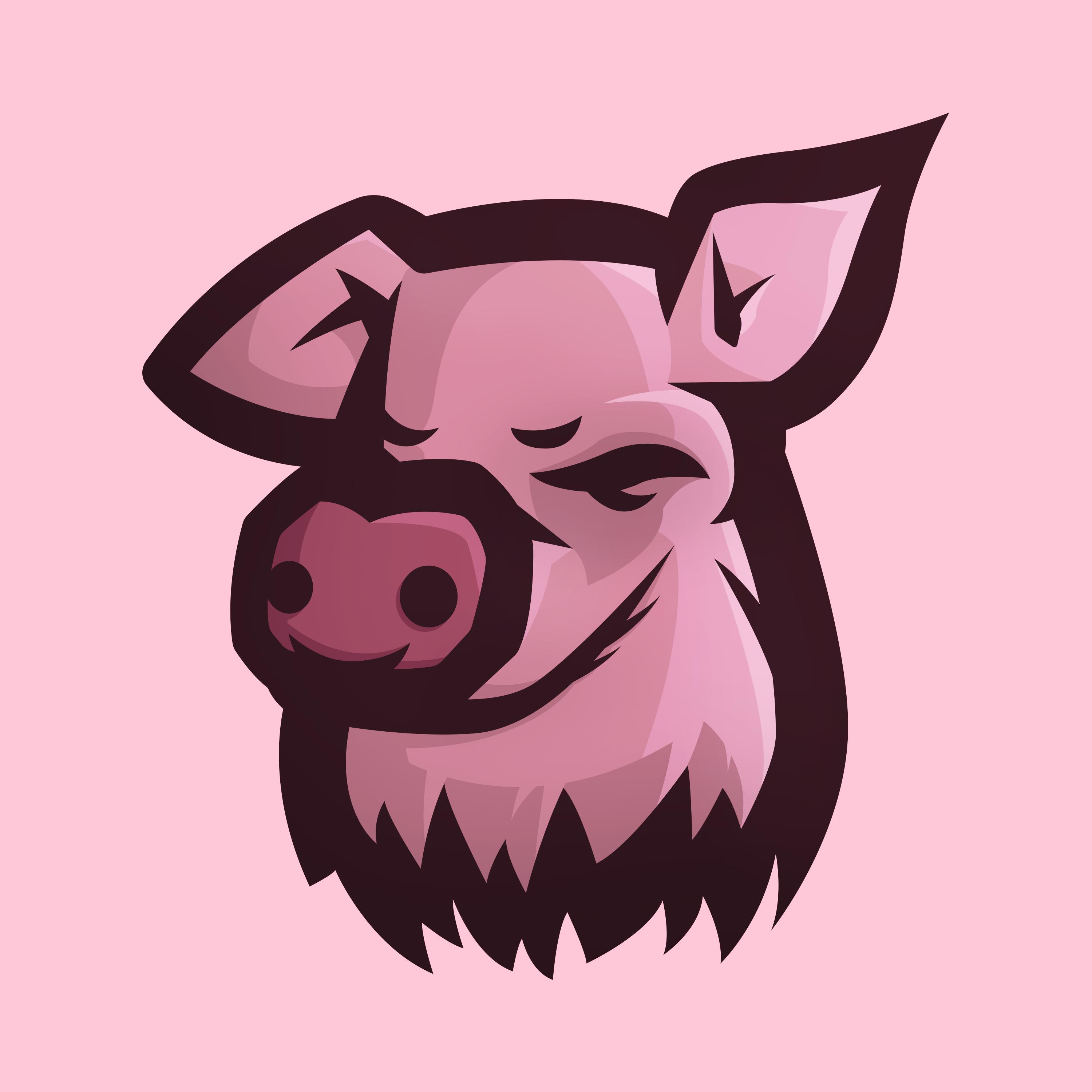 Pig Logo - Pig Mascot Logo : Illustration