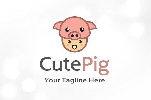 Pig Logo - Cute Pig Logo Template Logo Templates Creative Market