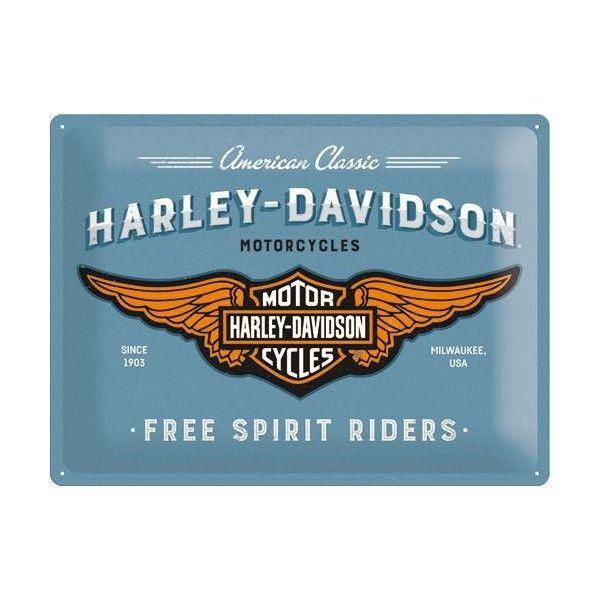 Plaque Logo - Plaque En Métal 30 X 40 Cm Harley Davidson : Logo De La Marque Et