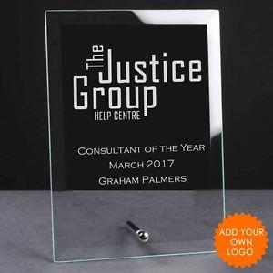 Plaque Logo - Personalised Logo Glass Plaque Trophy Award Logo Trophies