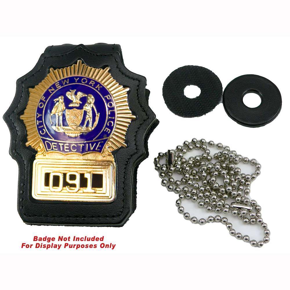 NYPD Logo - NYPD Detective Clip On / Around Neck Tactical Leather Recessed Badge ...