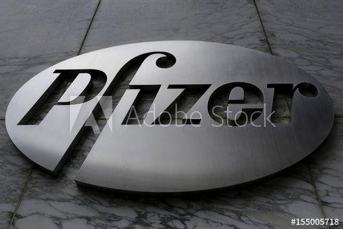 Pfizerlogo Logo - The Pfizer logo is pictured on the company's World Headquarters ...