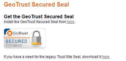 GeoTrust Logo - Adding a GeoTrust SSL Seal to Your Store's Footer