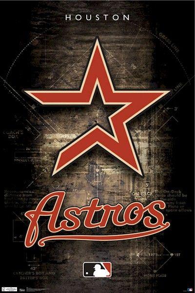 Poster Logo - HOUSTON ASTROS DIAMOND LOGO 22x34 POSTER MLB Major League Baseball