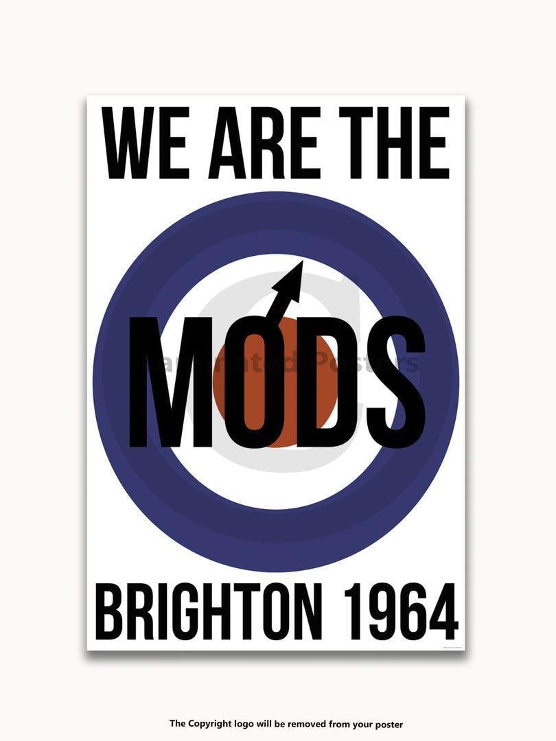 Poster Logo - We are the Mods Logo - Brighton - A1 Poster - Laminated Posters