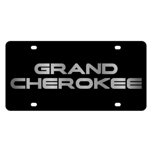 Cherokee Logo - EuroSport Daytona Silver Grand Cherokee Logo on Black Steel License