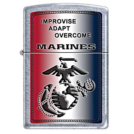 Overcome Logo - Zippo USMC Improvise Adapt Overcome with Logo Lighter