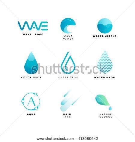 Turquoise Logo - Abstract water logo set. Wave geometric logo vector illustration ...