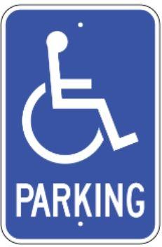 Hanicap Logo - Parking With Handicap Logo - .080 EGP White