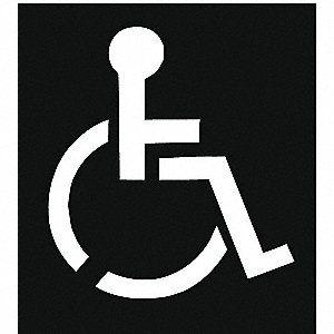 Hanicap Logo - GRAINGER APPROVED Traffic Stencil, Handicap Symbol, Plastic, 1
