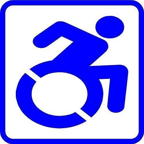 Hanicap Logo - Amazon.com: Custom sizes Wheelchair In Motion Handicap logo car ...