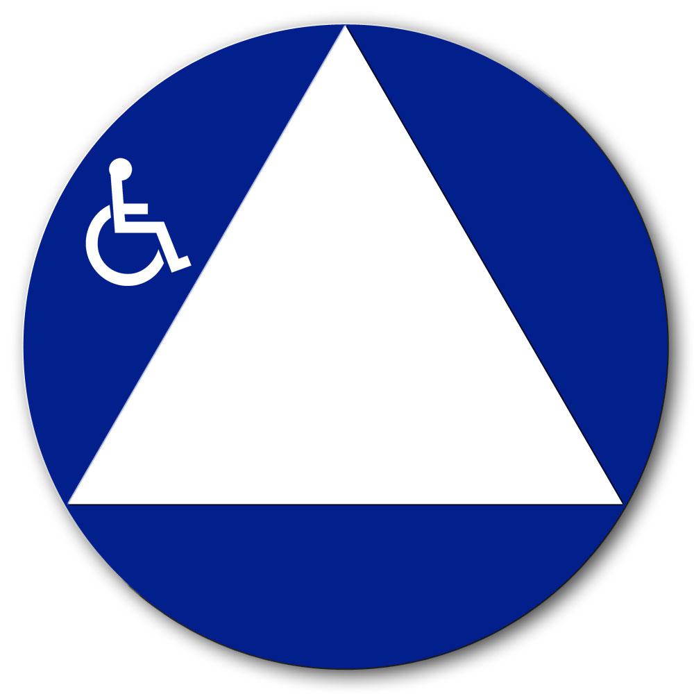 Hanicap Logo - Lynch Sign 12 in. Round All Gender Restroom Sign With Flat Handicap ...