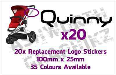 Quinny Logo - JOB LOT 20X Quinny Pushchair Replacement Logo Stickers 35 Colours ...