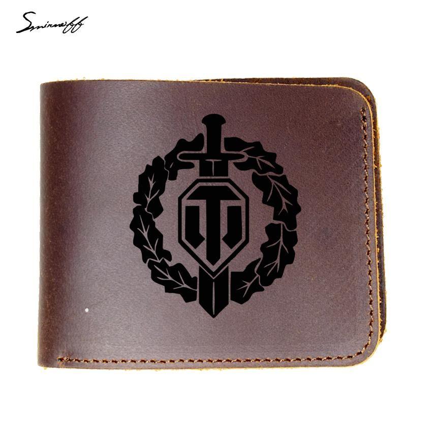 Tanks Logo - Handmade Genuine Leather Wallet Men Engraved Name Gift World Of ...
