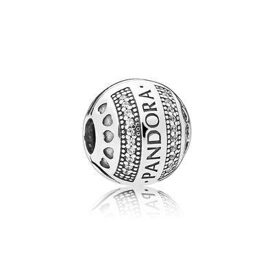 Pndora Logo - PANDORA Logo Charm, Sterling silver, Cubic Zirconia – Shop PANDOR