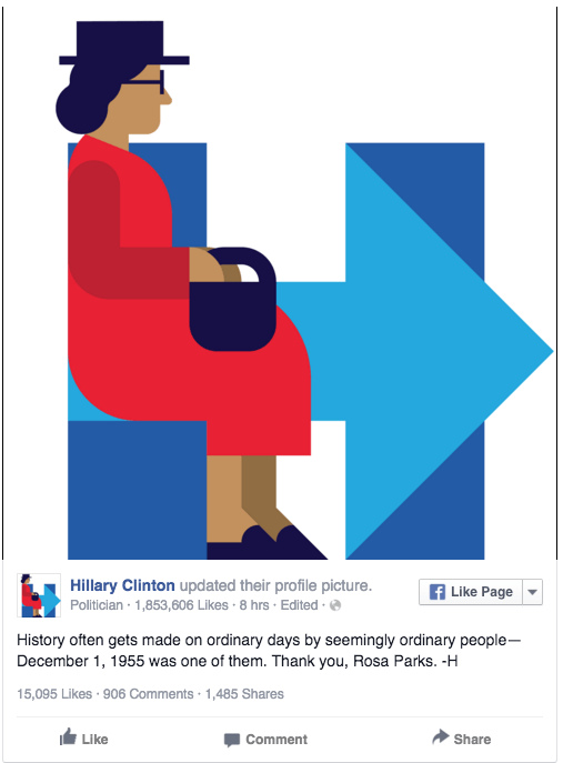 Clinton Logo - Hillary Clinton's logo accidentally puts Rosa Parks in the back of a bus