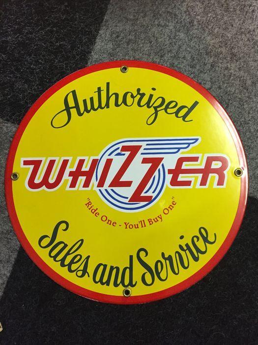 Whizzer Logo - Authorized Whizzer Sales and Service Emaille Logo sign